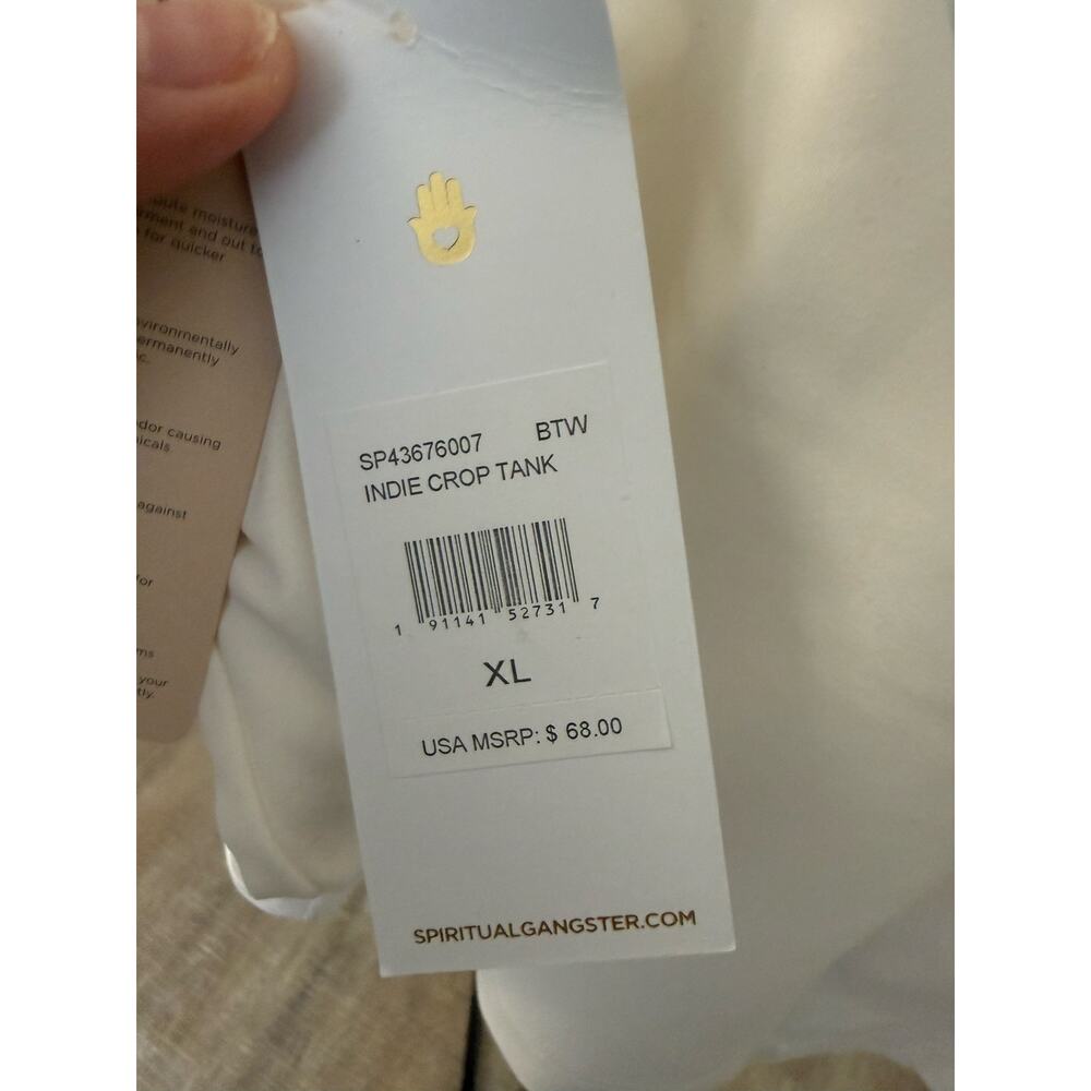 NWT Spiritual Gangster Indie Crop Tank, White, XL - Picture 5 of 6